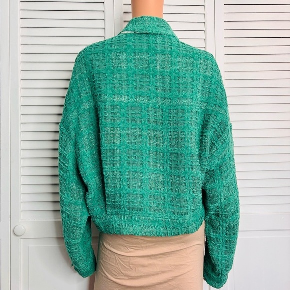 IRO Ezro Tweed Green Jacket Size S - Picture 9 of 10